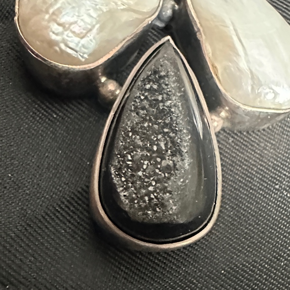 Artisan 925 Sterling Silver 925 Multi Stone Statement Pendant Boho - Picture 3 of 10
